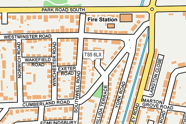 TS5 6LX map - OS OpenMap – Local (Ordnance Survey)