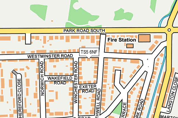 TS5 6NF map - OS OpenMap – Local (Ordnance Survey)