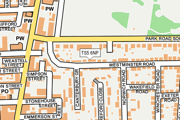 TS5 6NP map - OS OpenMap – Local (Ordnance Survey)