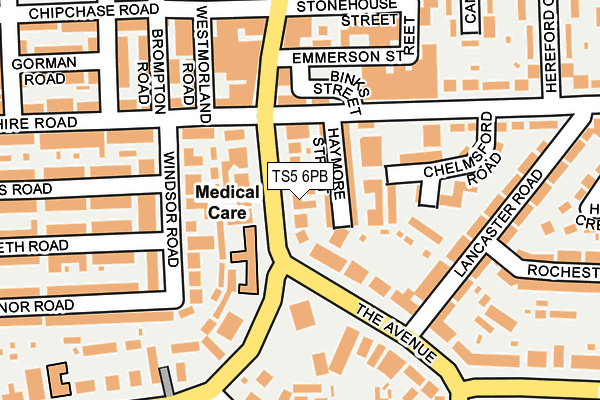 TS5 6PB map - OS OpenMap – Local (Ordnance Survey)