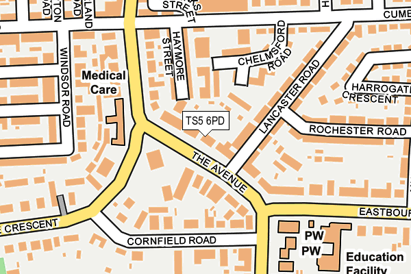 TS5 6PD map - OS OpenMap – Local (Ordnance Survey)