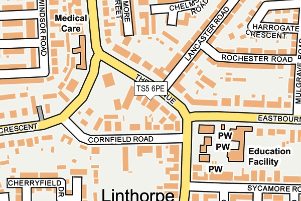 TS5 6PE map - OS OpenMap – Local (Ordnance Survey)