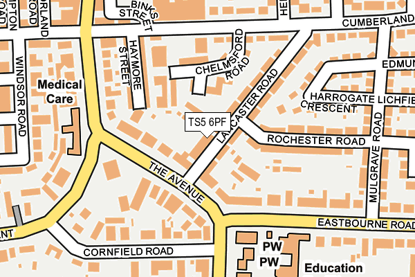 TS5 6PF map - OS OpenMap – Local (Ordnance Survey)
