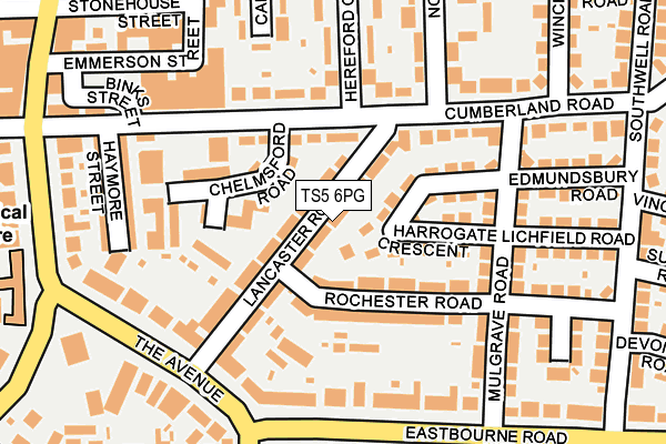 TS5 6PG map - OS OpenMap – Local (Ordnance Survey)