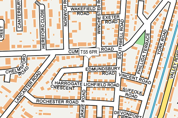 TS5 6PR map - OS OpenMap – Local (Ordnance Survey)