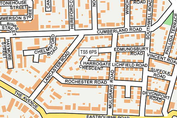 TS5 6PS map - OS OpenMap – Local (Ordnance Survey)