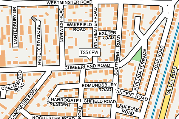 TS5 6PW map - OS OpenMap – Local (Ordnance Survey)