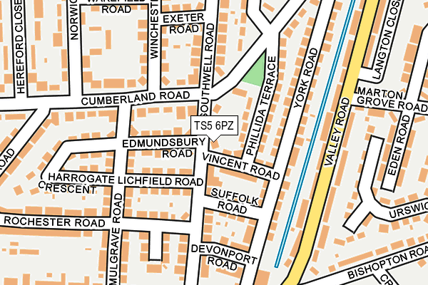 TS5 6PZ map - OS OpenMap – Local (Ordnance Survey)
