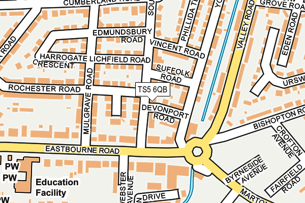 TS5 6QB map - OS OpenMap – Local (Ordnance Survey)