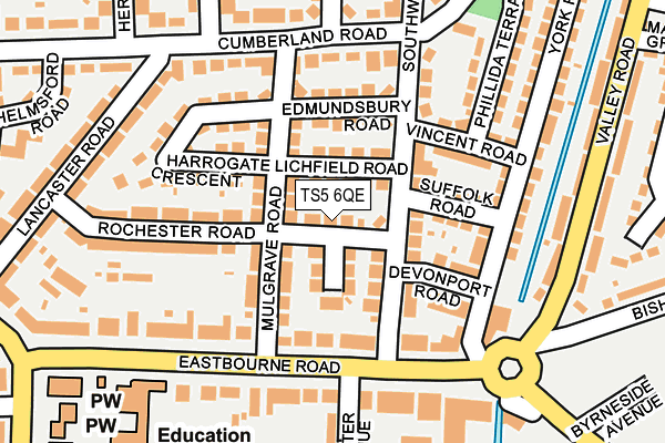 TS5 6QE map - OS OpenMap – Local (Ordnance Survey)