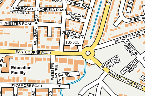 TS5 6QL map - OS OpenMap – Local (Ordnance Survey)