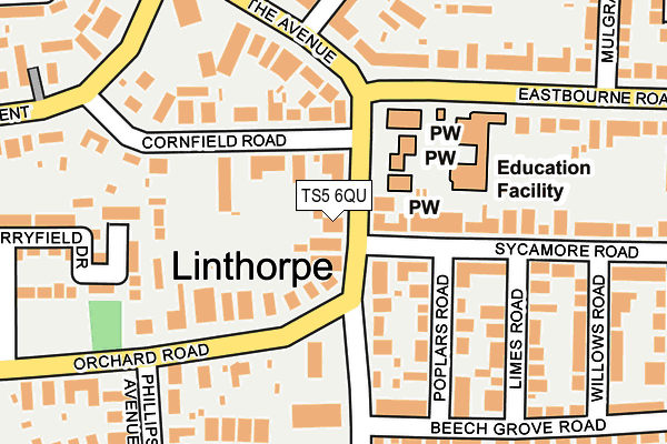 TS5 6QU map - OS OpenMap – Local (Ordnance Survey)