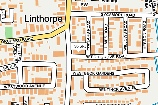 TS5 6RJ map - OS OpenMap – Local (Ordnance Survey)