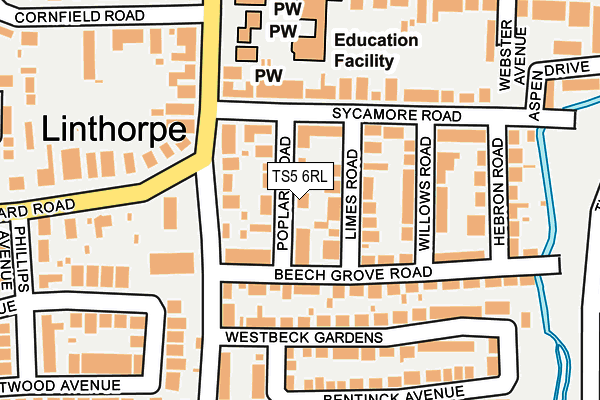 TS5 6RL map - OS OpenMap – Local (Ordnance Survey)