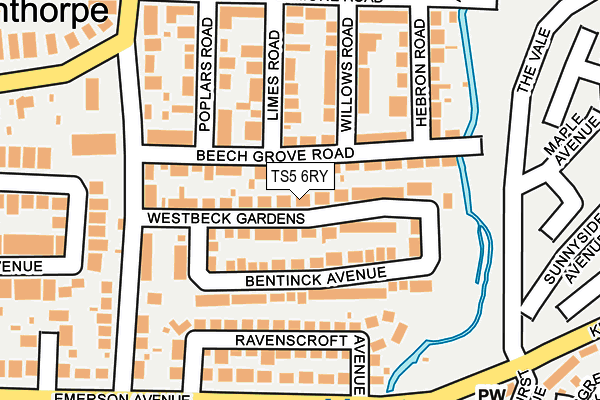 TS5 6RY map - OS OpenMap – Local (Ordnance Survey)