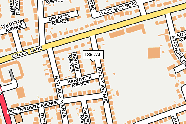TS5 7AL map - OS OpenMap – Local (Ordnance Survey)