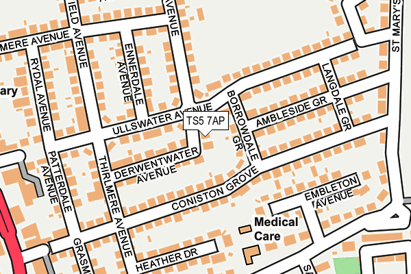 TS5 7AP map - OS OpenMap – Local (Ordnance Survey)