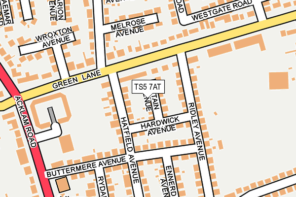 TS5 7AT map - OS OpenMap – Local (Ordnance Survey)