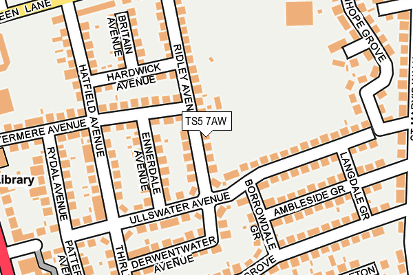 TS5 7AW map - OS OpenMap – Local (Ordnance Survey)
