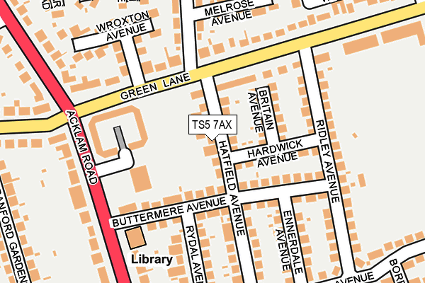 TS5 7AX map - OS OpenMap – Local (Ordnance Survey)