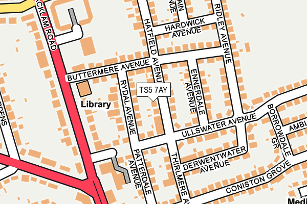 TS5 7AY map - OS OpenMap – Local (Ordnance Survey)