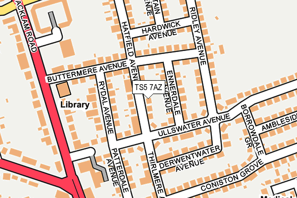 TS5 7AZ map - OS OpenMap – Local (Ordnance Survey)