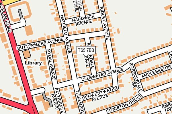 TS5 7BB map - OS OpenMap – Local (Ordnance Survey)
