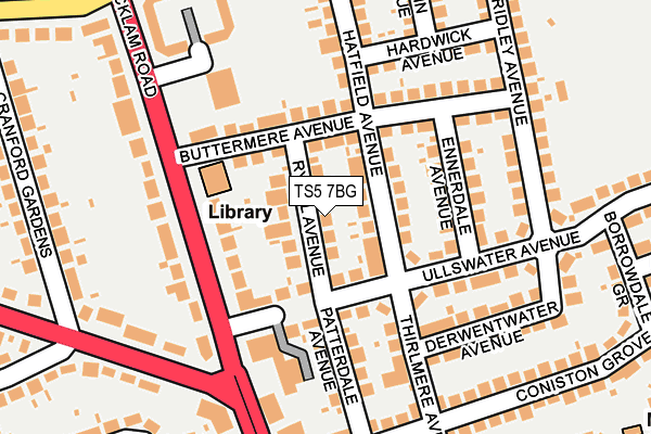 TS5 7BG map - OS OpenMap – Local (Ordnance Survey)