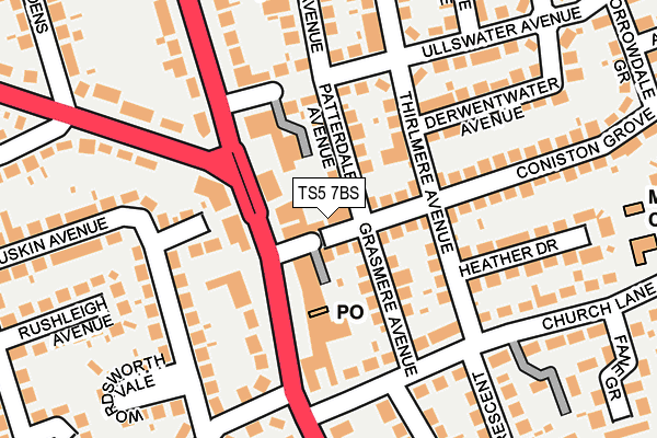 TS5 7BS map - OS OpenMap – Local (Ordnance Survey)