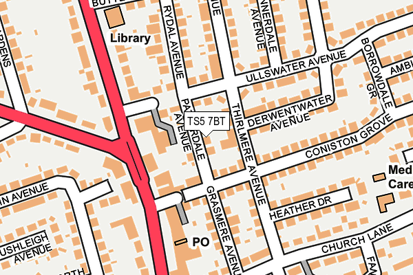 TS5 7BT map - OS OpenMap – Local (Ordnance Survey)