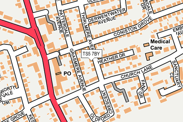 TS5 7BY map - OS OpenMap – Local (Ordnance Survey)