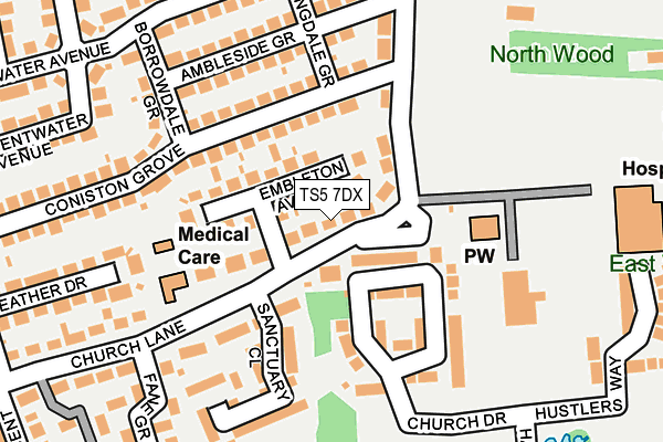 TS5 7DX map - OS OpenMap – Local (Ordnance Survey)