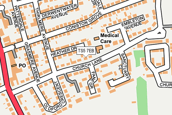 TS5 7EB map - OS OpenMap – Local (Ordnance Survey)