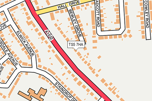 TS5 7HA map - OS OpenMap – Local (Ordnance Survey)