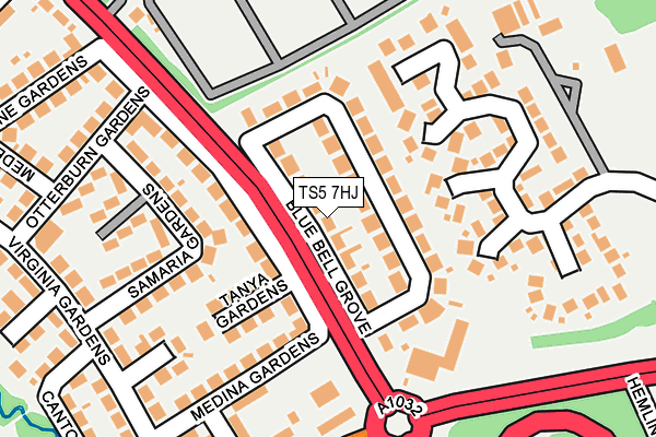 TS5 7HJ map - OS OpenMap – Local (Ordnance Survey)