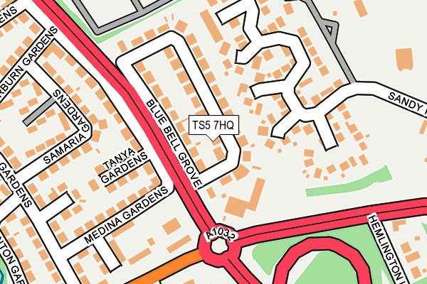 TS5 7HQ map - OS OpenMap – Local (Ordnance Survey)
