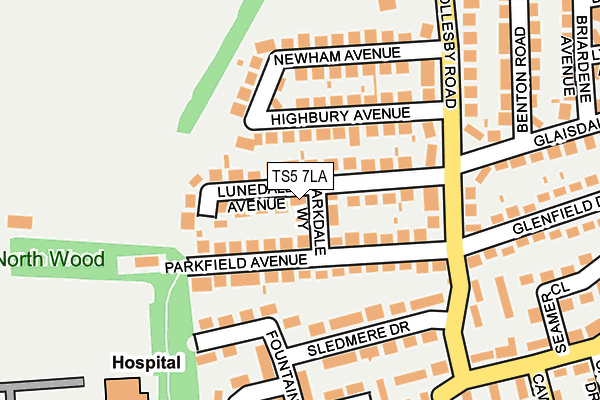 TS5 7LA map - OS OpenMap – Local (Ordnance Survey)