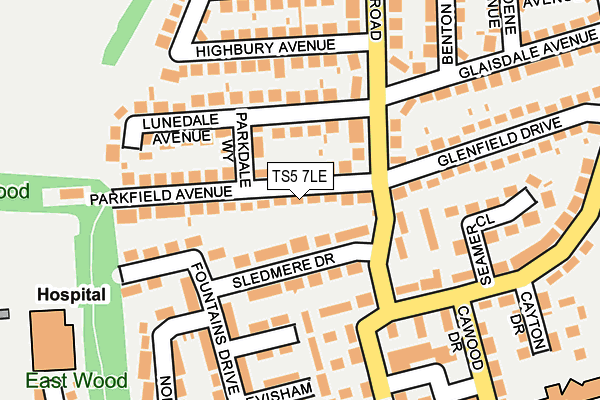 TS5 7LE map - OS OpenMap – Local (Ordnance Survey)