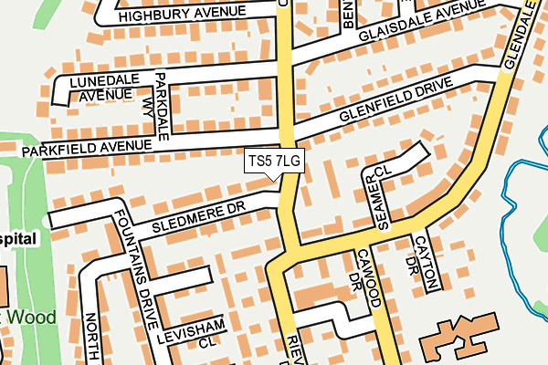 TS5 7LG map - OS OpenMap – Local (Ordnance Survey)