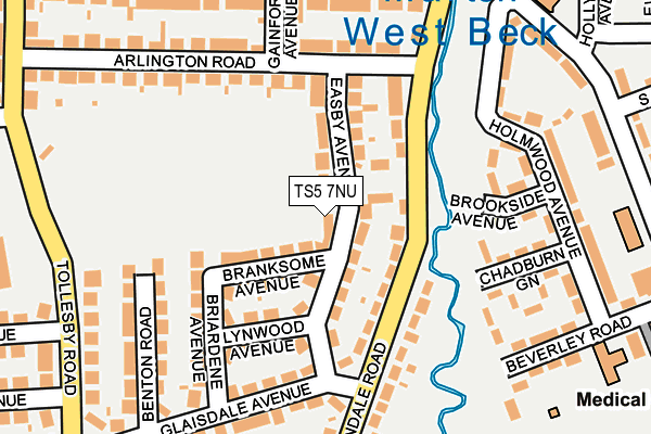 TS5 7NU map - OS OpenMap – Local (Ordnance Survey)