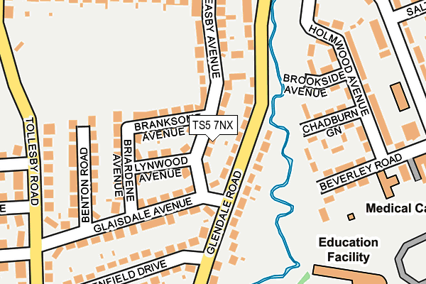 TS5 7NX map - OS OpenMap – Local (Ordnance Survey)