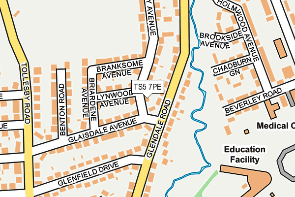 TS5 7PE map - OS OpenMap – Local (Ordnance Survey)