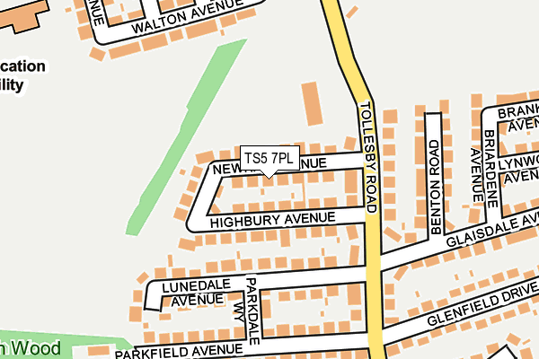 TS5 7PL map - OS OpenMap – Local (Ordnance Survey)