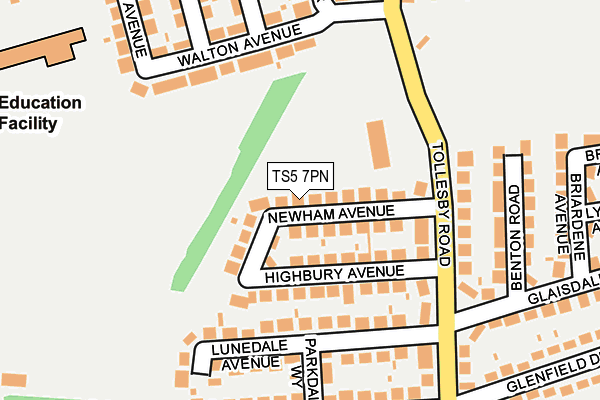 TS5 7PN map - OS OpenMap – Local (Ordnance Survey)