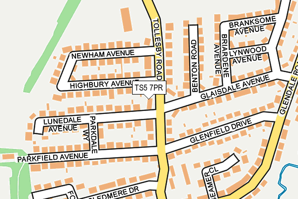 TS5 7PR map - OS OpenMap – Local (Ordnance Survey)
