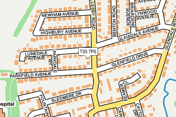 TS5 7PS map - OS OpenMap – Local (Ordnance Survey)