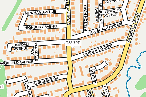 TS5 7PT map - OS OpenMap – Local (Ordnance Survey)