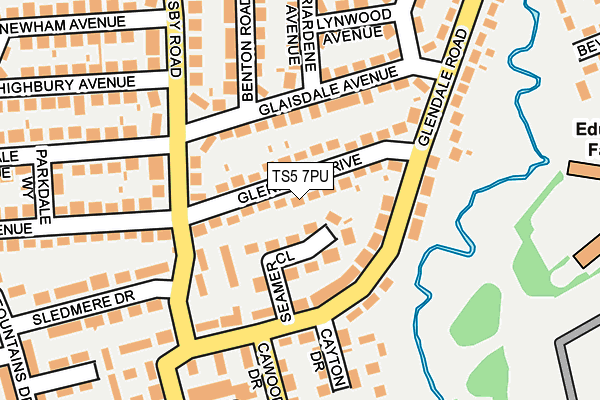 TS5 7PU map - OS OpenMap – Local (Ordnance Survey)