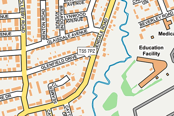 TS5 7PZ map - OS OpenMap – Local (Ordnance Survey)