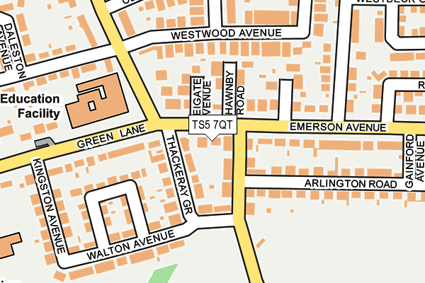 TS5 7QT map - OS OpenMap – Local (Ordnance Survey)